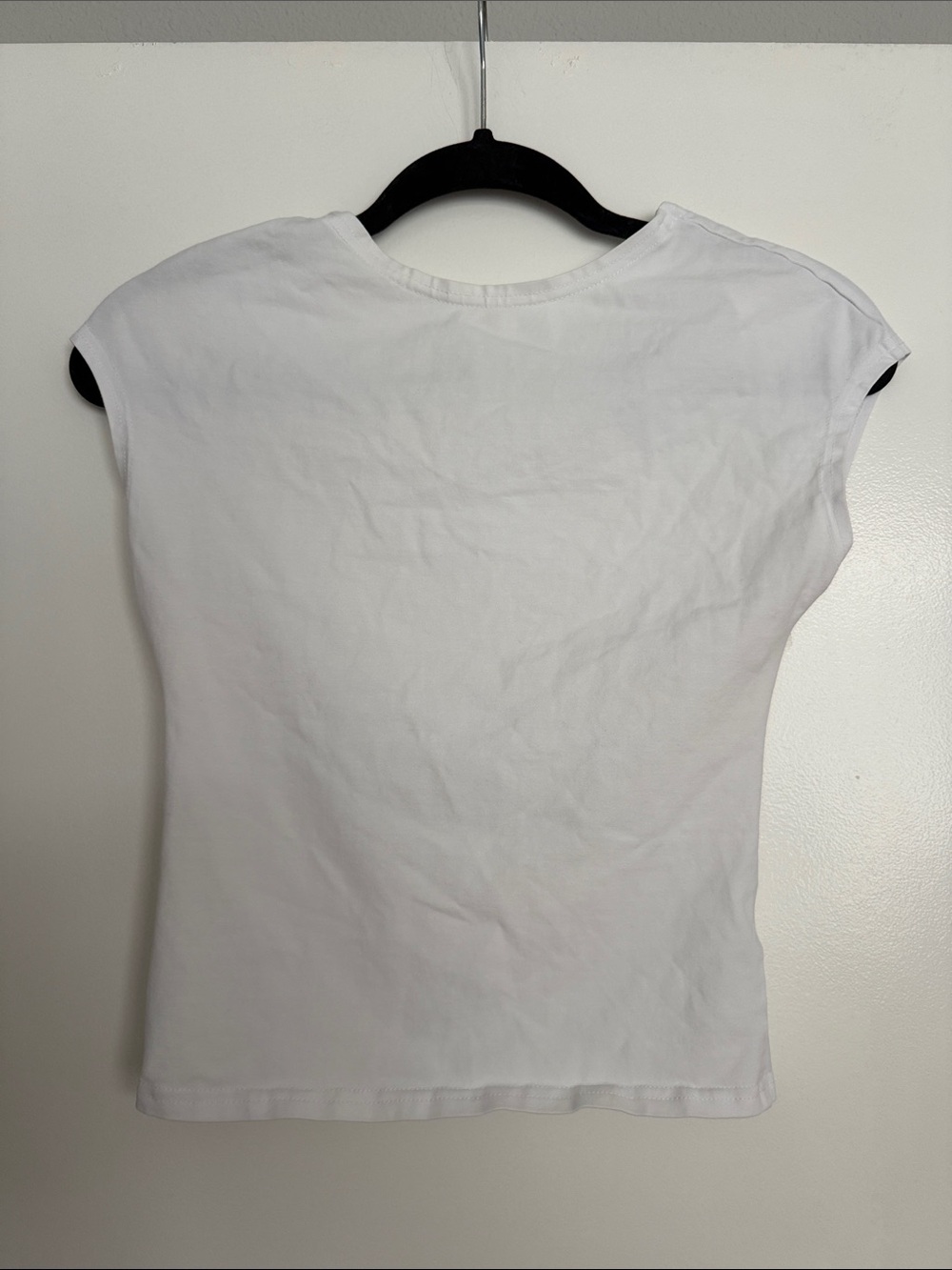 ForeFair White Cap Sleeve Backless Open Back Fitted Tee Going Out Top M